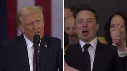 Маск - показал два больших пальца вверх и был в восторге от планов Трампа по покорению Марса.