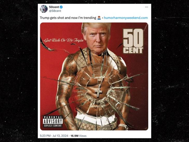 50 Cent заменил себя на Трампа на обложке альбома после покушения на экс-президента! 😂 (Фото: 2)