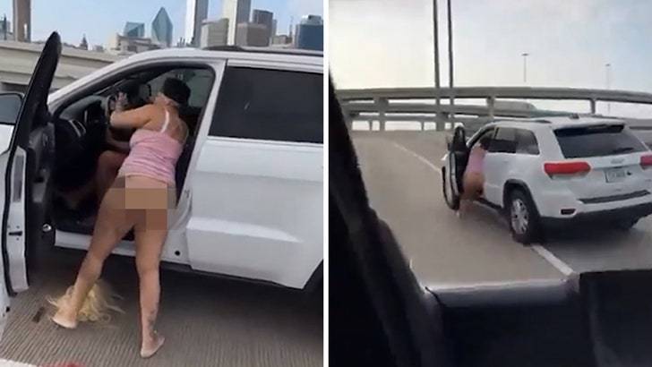 Полуголая бестия устроила побоище на трассе в Далласе! 😱 (Фото: 1)