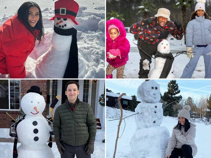 Снежные войны в Голливуде! Звезды лепят снеговиков-монстров! ❄️ (Фото: 1)