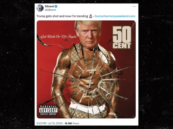 Фото: 50 Cent заменил себя на Трампа на обложке альбома после покушения на экс-президента! 😂 - Фото 2