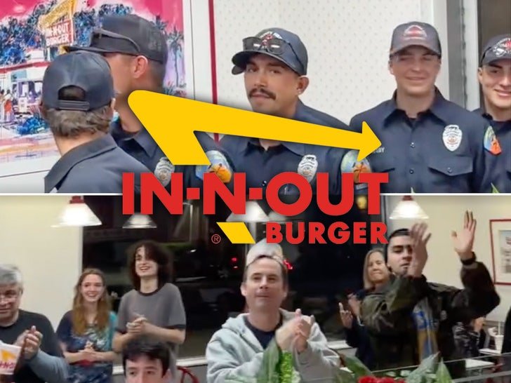 Фото: Овации в In-N-Out! Пожарные Лос-Анджелеса стали героями дня! 🍔🔥 - Фото 1