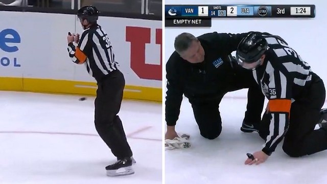 Айс, айс, бэйби! 🏒 Судья НХЛ словил шайбу в самое "достоинство"! 🙈