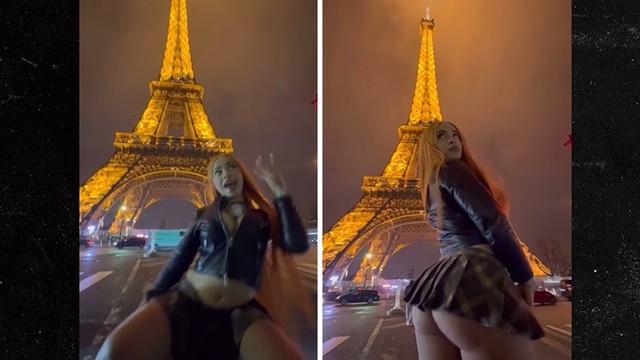 Айс Спайс показала сочные формы на фоне Эйфелевой башни! 🍑