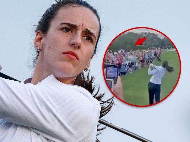 Кейтлин Кларк чуть не «убила» зрителей на поле для гольфа! 🏌️‍♀️😱