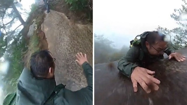 Китайский турист чуть не разбился насмерть, но остался жив! 😱